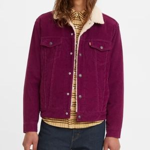 Levi's Purple Plum Caspia Corduroy Sherpa Trucker Jacket, S, EUC, Like New